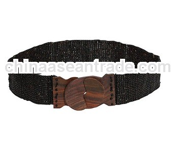 Wholesale elastic beaded belt stretch belt