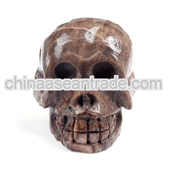 Wholesale gemstone antique stone carving skull carving