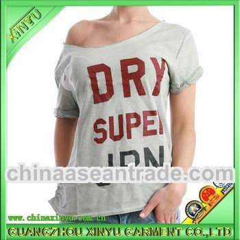 Wholesale short sleeve t shirt printing logo for women