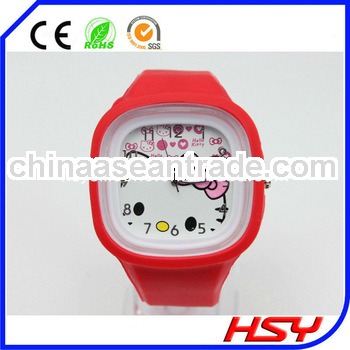 Wholesale silicone hello kitty children colorful jelly watch