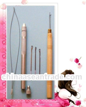 Wholesale wooden hook needle/hair extension pulling needle