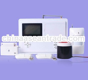 Wireless/wired household alarm LCD display PSTN GSM network alarm system manufacturer