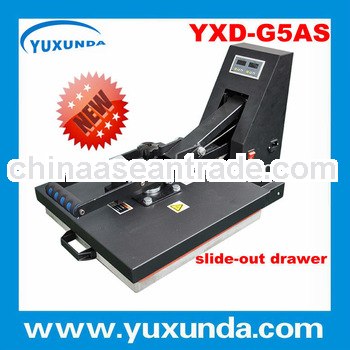 YXD-G5AS 38*38cm Auto open heat transfer machine for t-shirt printing with slide out press bed