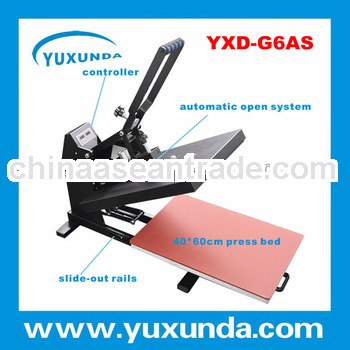 YXD-G6AS Automa open lowest price t-shirt heat press machine with slide rails