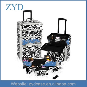 Zebra Rolling Trolley Makeup Case Beauty Case, Light Weight ZYD-LG58