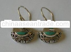 Bali Earring With Flower Motif Carving