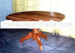 moq old teak wook round table