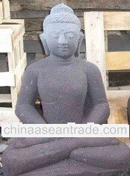 Hand Made Lava Stone Carvings Black Garden Buddha Statues Fountain