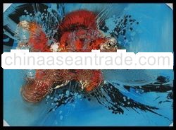 Gold fish with blue background paintings