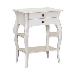 White Series Bedside Table with Buffer Bottom