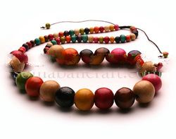 Necklace rainbow wood