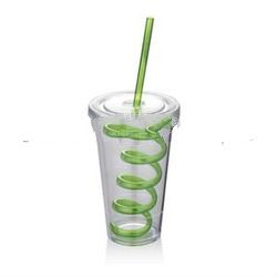 Single Wall AS Mug with Spiral Straw