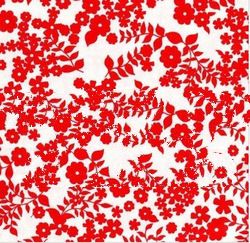 High Quality Cotton Red Flower Printed Fabric