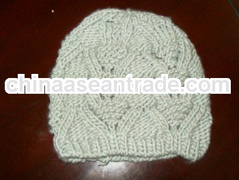 adult winter warm and soft cross twist beanie hat and cap