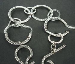 BFMN0018 - Sterling Silver Bracelet with Hammer Finished