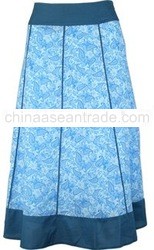 Blue Paisley Cotton Skirt