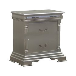 Silver Painted 3 Drawers Bedside Table Uruapan