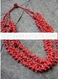 Adira three string bead necklace