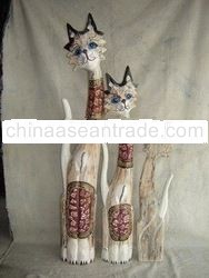 Wood Cat Statue