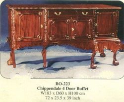 Chippendale 4 Door Buffet Mahogany Indoor Furniture