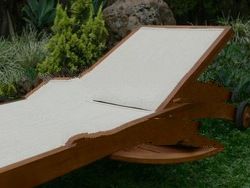 Teak garden and Outdoor furniture: Sun Lounger with Batylene