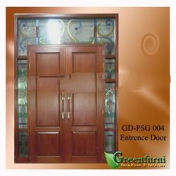 Entrance Wooden Door Stained Glass