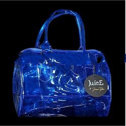 Fashion Bright Blue Colored Jelly Transparent PVC Tote Bag