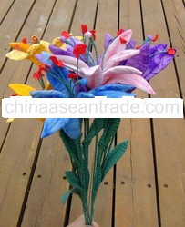 handmade fabric lily, artificial flower, decorated flower