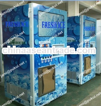bagged &bulk ice and water kiosk with payment system work in coin and note (CE)