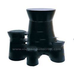 High quality eco-friendly hand made vietnam lacquered set of table & stools in black