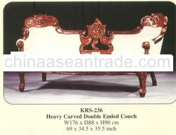 Heavy Carved Double Ended Couch Mahogany Indoor Furniture