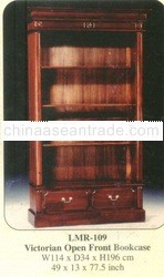 Victorian Open Front Bookcase Mahogany Indoor Furniture.