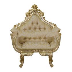 Gold Leaf Bridal Sofa 1 Seater with Carving