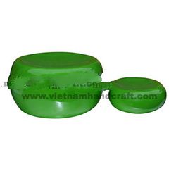 High quality eco-friendly hand made vietnam green lacquered stool