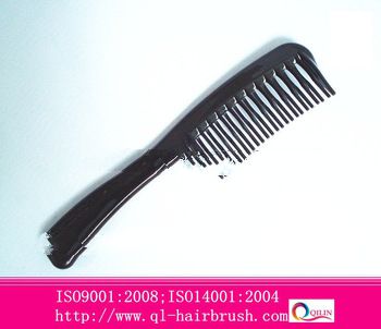 black color wide tooth plastic hair comb manufacturer