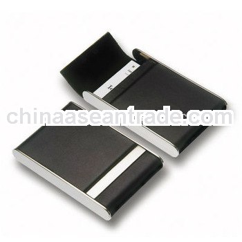 black faux leather coated metal business name card case holders wholesale