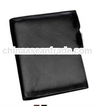 black gentleman's short leather purse