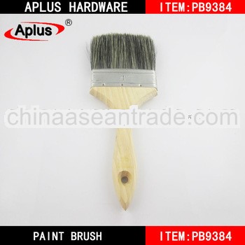 black mixed white bristle hard handle paint brush