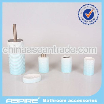 blue bathroom accessories