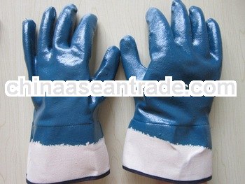 blue latex coated gloves