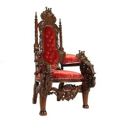 ANTIQUE FURNITURE OF ELEPANT KING CHAIR RED