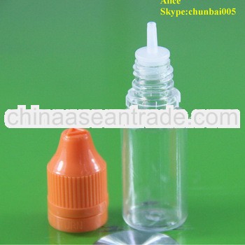 bottle 10ml eliquid childproof tamper with long thin tip SGS and TUV