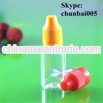 bottle 15ml, pet liquid bottle,childproof cap and tamper evident cap with long thin tip TUV/SGS cert