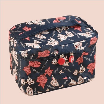 bowknot printed waterproof travel cosmetic bags