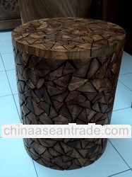 Wajik Wooden Round Stool Tempel