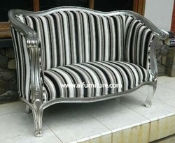 french furniture indonesia,antique furniture indonesia DOG 001 Silver leaf with van dijk-fabric 17