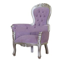 Silver Leaf Painted Chair with Upholstery