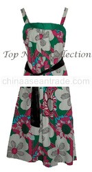 Color Block Floral A-Line Dress