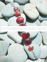 Red Paua Triple Oval Continuous Bracelet