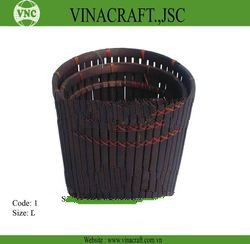 Bamboo waste basket set of two